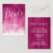 Binddetails donkerroze rode kunstomhulsel kaart (Voorkant / Achterkant)