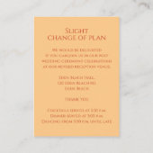 Binddetails oranje tulpen hartmonogram informatiekaartje (Achterkant)