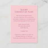 Binddetails roze tulpen hart bouquet monogram informatiekaartje (Achterkant)