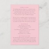 Binddetails roze tulpen hart bouquet monogram informatiekaartje (Achterkant)