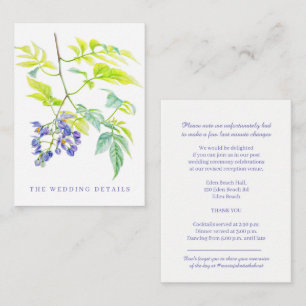 Binddetails simpele paarse bloemen waterverf informatiekaartje