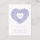 Binddetails tulp bouquet monogram blauw wit informatiekaartje (Voorkant)