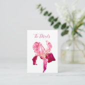 Binddetails vlag iris red roze flower info informatiekaartje (Staand voorkant)