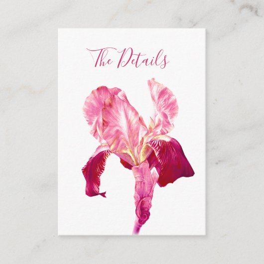 Binddetails vlag iris red roze flower info informatiekaartje (Voorkant)