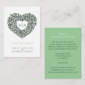 Binddetails witte tulpen bouquet monogram enc informatiekaartje (Voorkant / Achterkant)