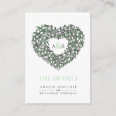 Binddetails witte tulpen bouquet monogram enc informatiekaartje (Voorkant)