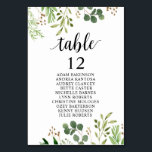 Binddiner, Greenery Guests Seating Chart Kaart<br><div class="desc">Welkom uw gasten met deze elegante kaart met het tabelnummer van de zitplaats in een prachtig groen Eucalyptusthema. Deze kaarten zijn een must-have voor elke bruiloft of gebeurtenis die toegewezen zitplaats vereist. Met zijn minimalistische maar stijlvolle ontwerp biedt de kaart met het tabelnummer van de stoelenkaart een prachtige waterverf van...</div>