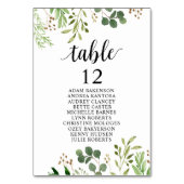 Binddiner, Greenery Guests Seating Chart Kaart (Voorkant)