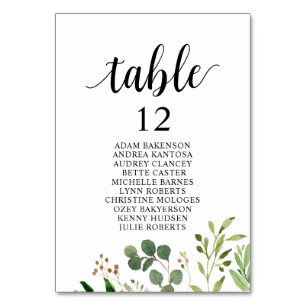 Binddiner, Greenery Guests Seating Chart Kaart
