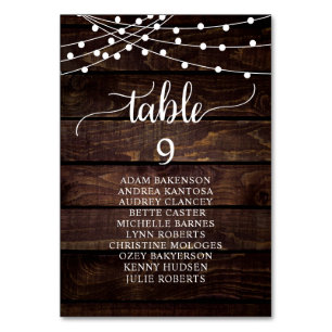 Binddiner, Rustic Wood Guests Seating Chart Kaart