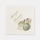 Binddoekjes voor zeeschelpen, crèmepapier servetten (Voorkant)