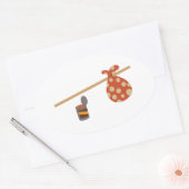 Bindel & bonen ovale sticker (Envelop)