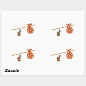 Bindel & bonen ovale sticker (Vel)