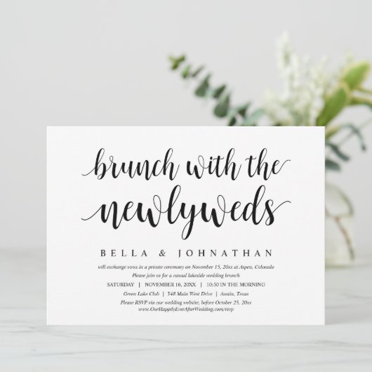 Bindemmer, Brunch met de Passen getrouwd uitnodige Kaart (Staand voorkant)