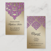 Bindemmer Damask Gold Sparkle Pink V Visitekaartje (Voorkant / Achterkant)