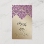 Bindemmer Damask Gold Sparkle Pink V Visitekaartje (Achterkant)