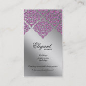 Bindemmer Damask Silver Sparkle Pink V Visitekaartje (Achterkant)