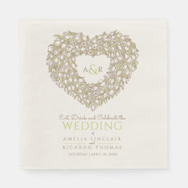 Bindemorecum crème tulp met rode inkttekening servet