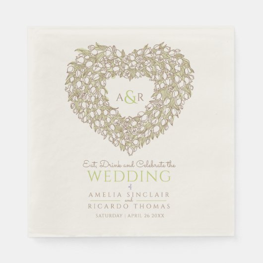 Bindemorecum crème tulp met rode inkttekening servet (Voorkant)