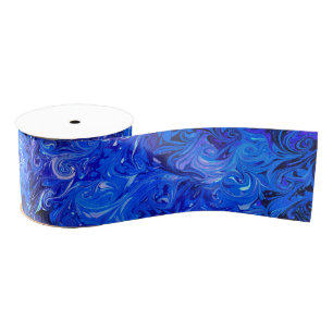 Bindend elegant blauw  chic-patroon grosgrain lint