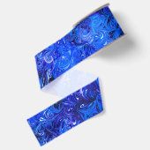 Bindend elegant blauw chic-patroon grosgrain lint (Achterkant)