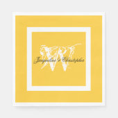 Bindend Elegant Monogram Script Chic Yellow Paper Servet (Voorkant)