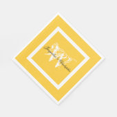 Bindend Elegant Monogram Script Chic Yellow Paper Servet (Hoek)