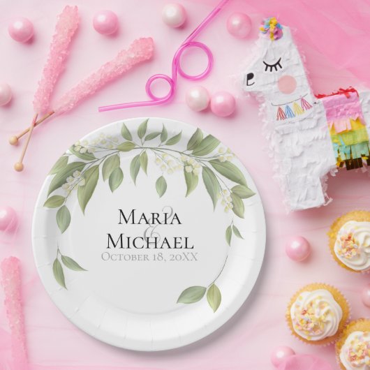 Bindend Elegant Rustic Eucalyptus Botanical Papieren Bordje (Feest)