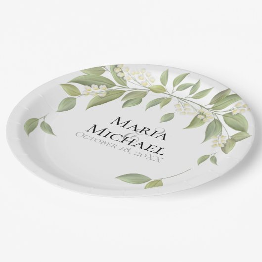 Bindend Elegant Rustic Eucalyptus Botanical Papieren Bordje (Gekanteld)
