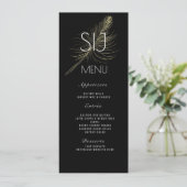 Bindend Logo Botanical Gold Feather Dinner Menu (Staand voorkant)
