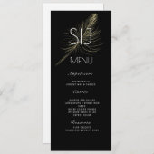 Bindend Logo Botanical Gold Feather Dinner Menu (Voorkant / Achterkant)