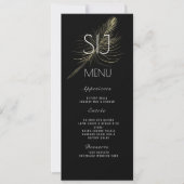 Bindend Logo Botanical Gold Feather Dinner Menu (Voorkant)