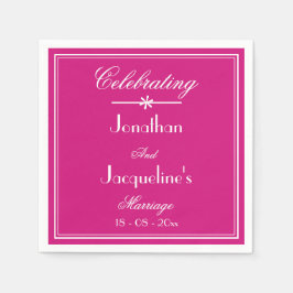 Bindend modern Magenta Manuscript Names Wedding Pa Servet