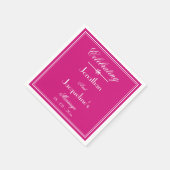 Bindend modern Magenta Manuscript Names Wedding Pa Servet (Hoek)