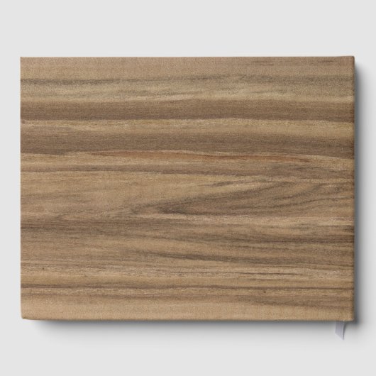 Bindend modern Minimaal Manuscript Rustic Wood Gastenboek (Achterkant)