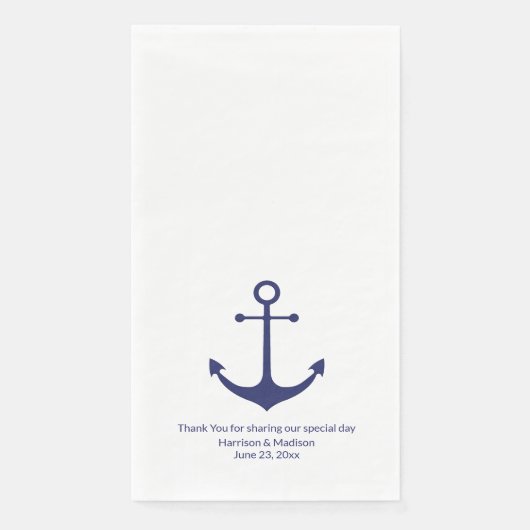 Bindend-nautische marineblauw-wit servet (Voorkant)