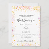 Bindend wit goudroze glitter elegant kaart (Voorkant)