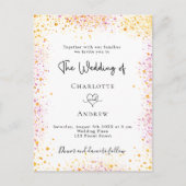 Bindend wit goudroze glitter elegant uitnodiging briefkaart (Voorkant)