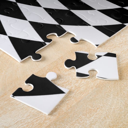 Bindend zwart en witte optische illusie legpuzzel (Zijkant)