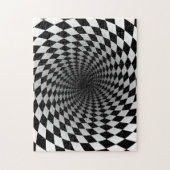 Bindend zwart en witte optische illusie legpuzzel (Verticaal)