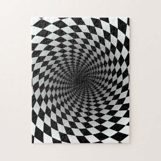 Bindend zwart en witte optische illusie legpuzzel (Verticaal)