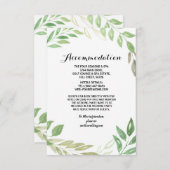 Bindende accommodatiekaarten Foliage Leaves Green Informatiekaartje (Voorkant / Achterkant)