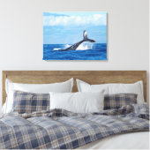 Bindende afdruk van blauw Zee Canvas Afdruk (Insitu (Slaapkamer))