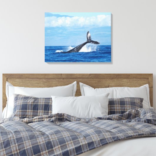 Bindende afdruk van blauw Zee Canvas Afdruk (Insitu (Slaapkamer))