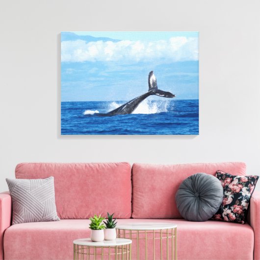 Bindende afdruk van blauw Zee Canvas Afdruk (Insitu (Woonkamer))