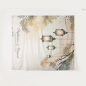 Bindende Boom Botanische lantaarns Berichten Foto Wandkleed (Voorkant (horizontaal))