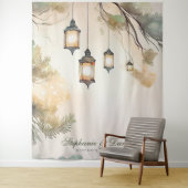 Bindende Boom Botanische lantaarns Berichten Foto Wandkleed (In situ)