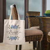 Bindende bride Blue Botanical Floral gepersonalise Tote Bag