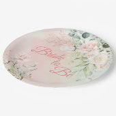 Bindende bride om een handzaam elegant roze script papieren bordje (Gekanteld)