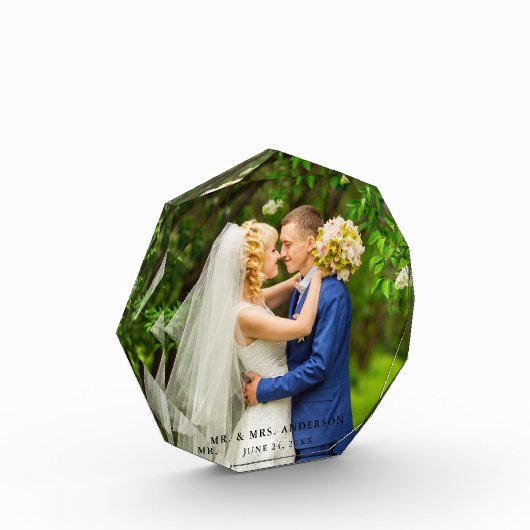 Bindende bruid en bruinfoto Octagonal Fotoblokken (Links)